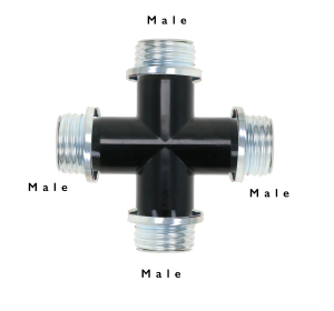 Gas Mask Hose 4 Way Cross Connector (Various Options)
