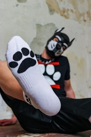 Sk8erboy Puppy Paw Short Crew Socks White 