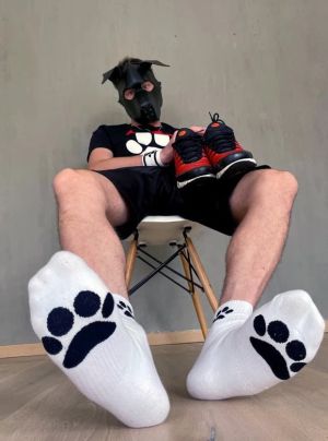Sk8erboy Puppy Paw Short Crew Socks White 