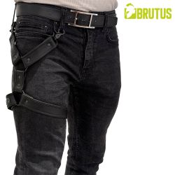 BRUTUS Leather Leg Harness Black