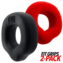 Hünkyjunk Fit Grips 2-Pack ErgoFit Cockrings - Black/Red