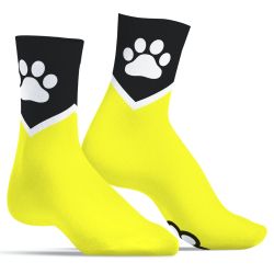 Kinky Puppy Sneaker Socks PUPPY PAW Neon Yellow