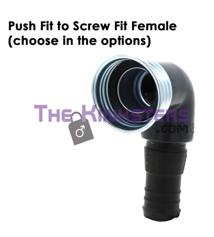 Right Angled Gas Mask to Anaesthetic Mask Connector (Screw Fit to Push Fit)