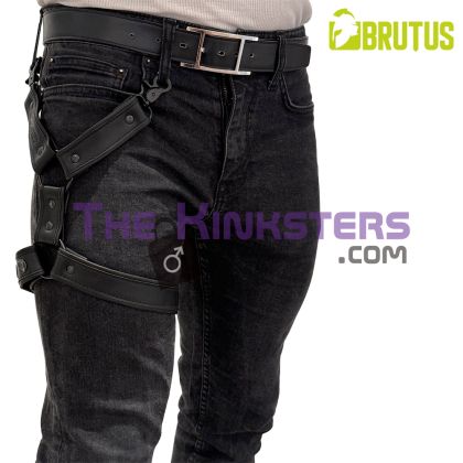 BRUTUS Leather Leg Harness Black