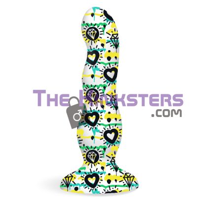 Collage "Diamonds & Hearts" Tattooed Dildo