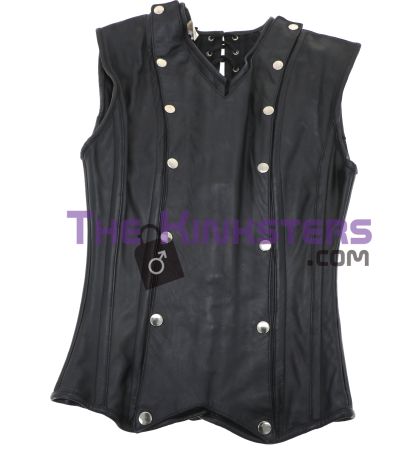 Re-Kinked - Real Leather Men's Boned Corset Small