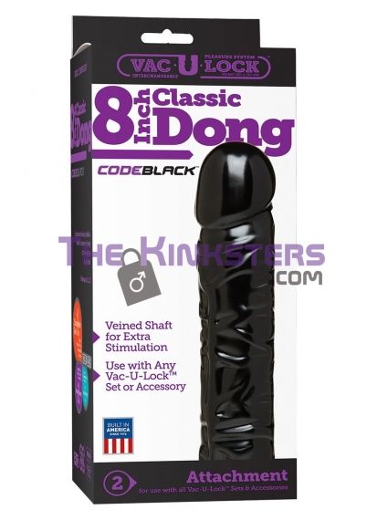 Vac U Lock Codeblack 8 Classic Dong Dildos And Attachments 