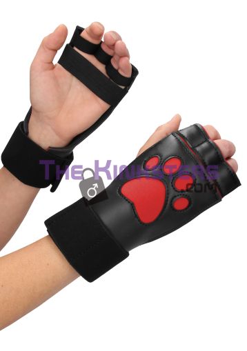 Neoprene Puppy Paw Gloves Red
