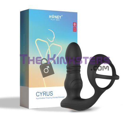 Cyrus App-Controlled Thrusting Prostate Massager with Cock Ring - Black