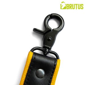 BRUTUS Leather Leg Harness Black & Yellow