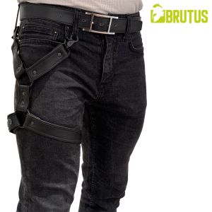 BRUTUS Leather Leg Harness Black