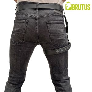 BRUTUS Leather Leg Harness Black