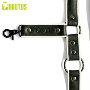 BRUTUS Leather Leg Harness Black & White