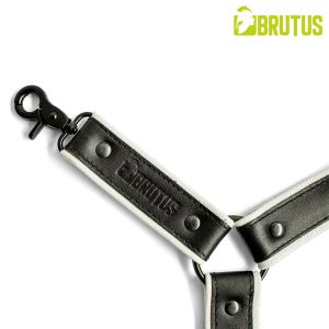 BRUTUS Leather Leg Harness Black & White