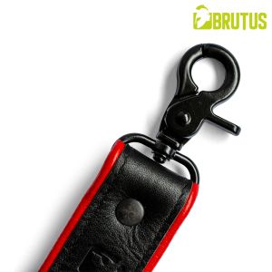 BRUTUS Leather Leg Harness Black & Red