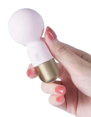 POKEWAN Pocket Mini Vibrating Wand Massager Pale Pink