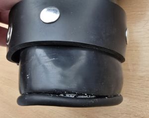 Rubber Lockable Bondage Mitts Black SECONDS - Large/ Extra Large