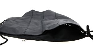 Re-Kinked - Real Leather Men's Black Crop Top with Shoulder Buckles