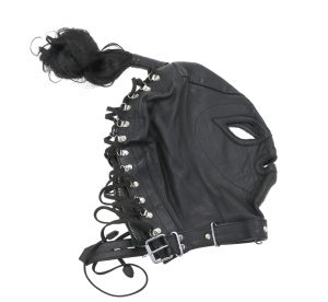 Re-Kinked - Leather Ponytail BDSM Hood