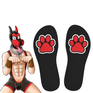 SneakXX Kinky Puppy Sneaker Socks PUPPY HOOD Red