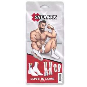 SneakXX Sneaker Socks LOVE IS LOVE White