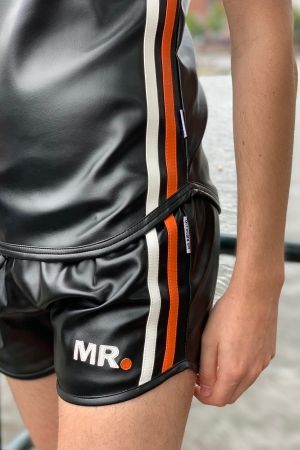 Mr Riegillio MR. Mini Shorts with Orange Stripes