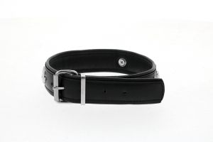 Leather Studded O-Ring Collar