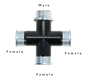 Gas Mask Hose 4 Way Cross Connector (Various Options)