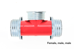Gas Mask T-Piece Hose Connector  RED (Various options)