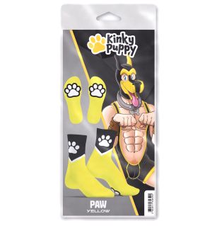 Kinky Puppy Sneaker Socks PUPPY PAW Neon Yellow